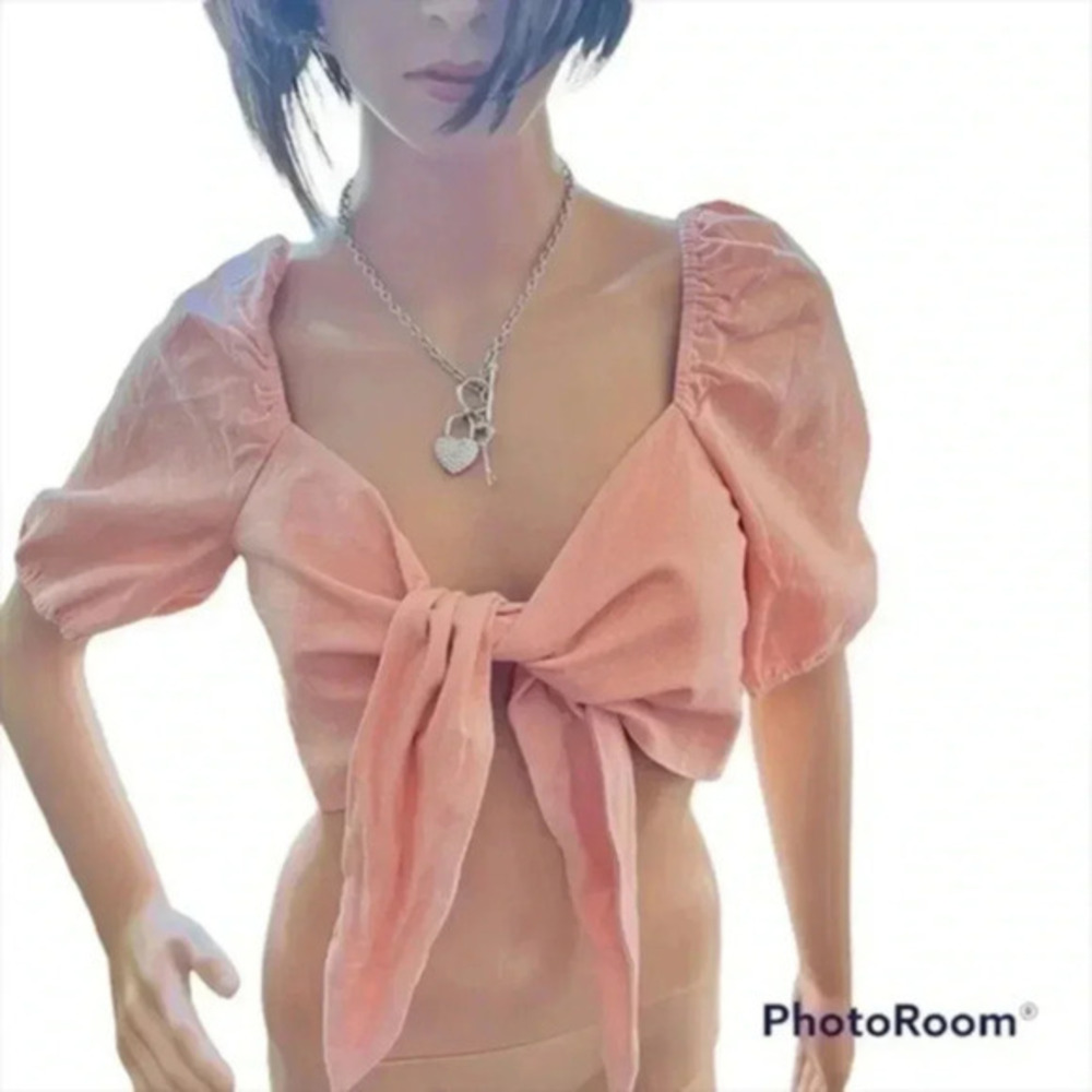 After Market Crop Tie Top Y2K size Medium